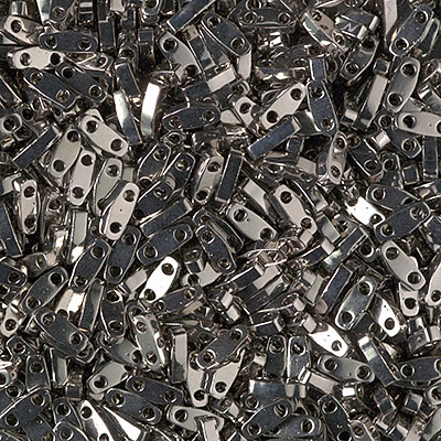 QTL-190:  Nickel Plated Miyuki Quarter Tila Bead 