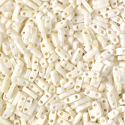 QTL-2021:  Matte Opaque Cream Miyuki Quarter Tila Bead 
