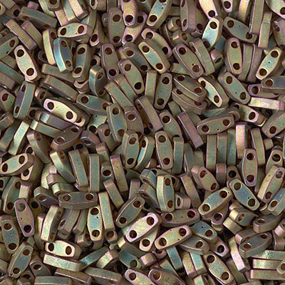 QTL-2035:  Matte Metallic Khaki Iris Miyuki Quarter Tila Bead 