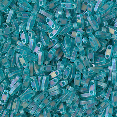 QTL-2405FR:  Matte Transparent Teal AB Miyuki Quarter Tila 