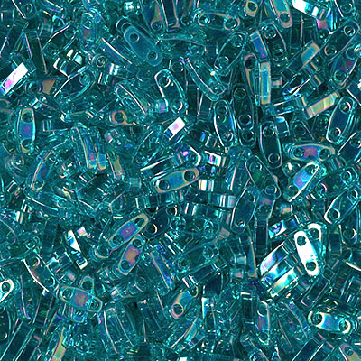 QTL-2458:  Transparent Teal AB Miyuki Quarter Tila 