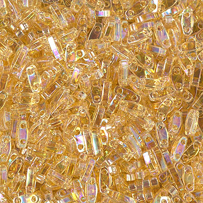 QTL-251:  Transparent Light Topaz AB Miyuki Quarter Tila Bead 