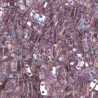 QTL-256:  Transparent Smoky Amethyst AB Miyuki Quarter Tila Bead 