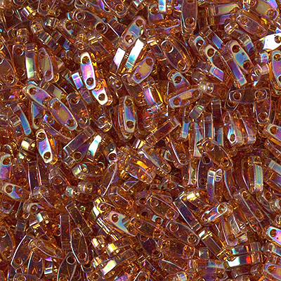 QTL-257:  Transparent Topaz AB  Miyuki Quarter Tila Bead 