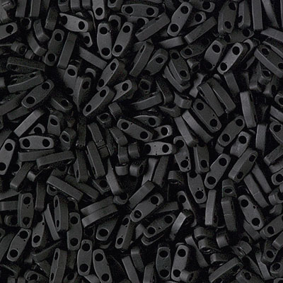 QTL-401F:  Matte Black Miyuki Quarter Tila Bead 