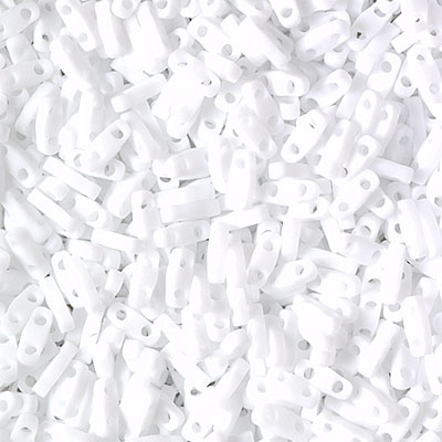 QTL-402F:  Matte White Miyuki Quarter Tila 