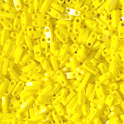 QTL-404:  Opaque Yellow Miyuki Quarter Tila Bead 