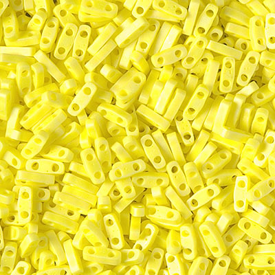 QTL-404FR:  Matte Opaque Yellow AB Miyuki Quarter Tila Bead 