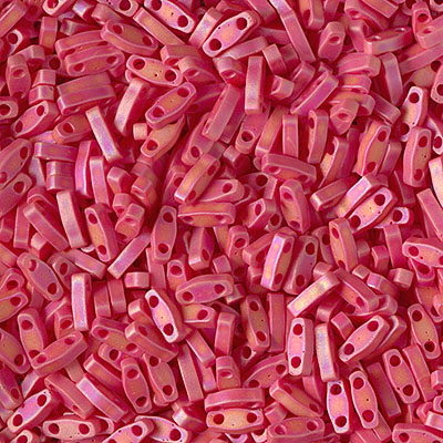 QTL-408FR:  Matte Opaque Red AB Miyuki Quarter Tila Bead 