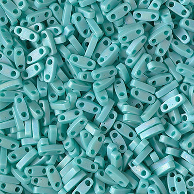 QTL-412FR:  Matte Opaque Turquoise Green AB Miyuki Quarter Tila Bead 