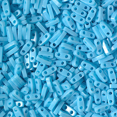 QTL-413:  Opaque Turquoise Blue Miyuki Quarter Tila Bead 