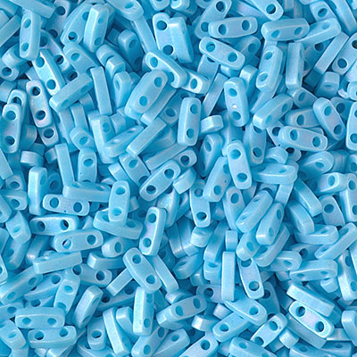 QTL-413FR:  Matte Opaque Turquoise Blue AB Miyuki Quarter Tila Bead 
