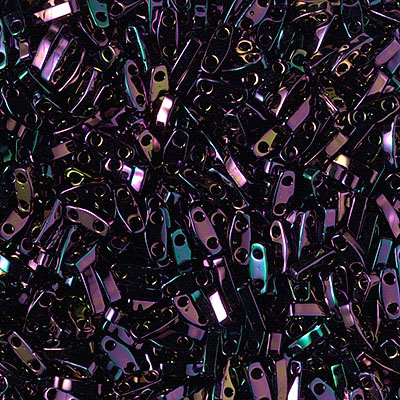 QTL-454:  Metallic Dark Plum Iris Miyuki Quarter Tila Bead 