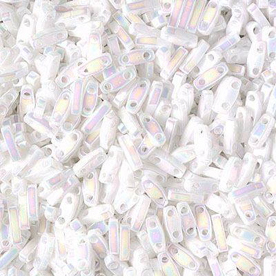 QTL-471:  White Pearl AB Miyuki Quarter Tila Bead 