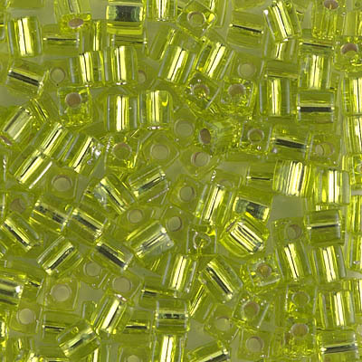 SB-14:  Miyuki 4mm Square Bead Silverlined Chartreuse 