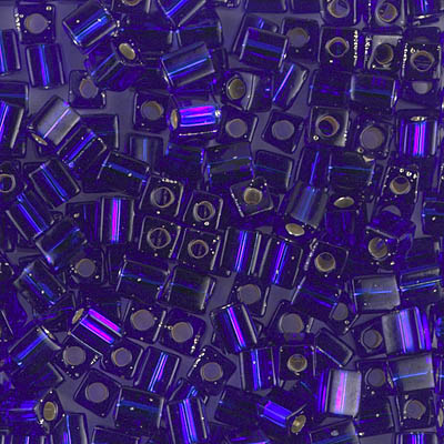 SB-20:  Miyuki 4mm Square Bead Silverlined Cobalt 