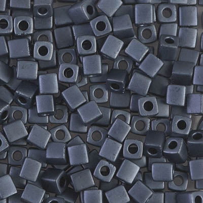 SB-2001:  Miyuki 4mm Square Bead Matte Gunmetal 