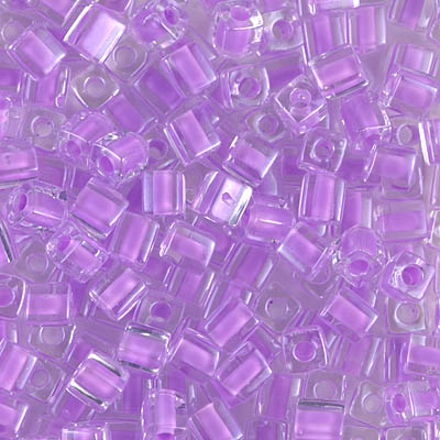 SB-222:  Miyuki 4mm Square Bead Orchid Lined Crystal 