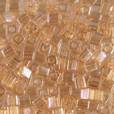 SB-2439:  Miyuki 4mm Square Bead Light Smoky Topaz Gold Luster 