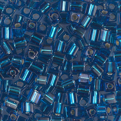 SB-25:  Miyuki 4mm Square Beads S/L Capri Blue (was SB-149S) 