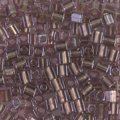 SB-2648:  Miyuki 4mm Square Bead Sparkling Pewter Lined Amethyst 