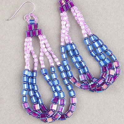 SB-352:  Miyuki 4mm Square Bead Fuchsia Lined Aqua Luster - SB-352*