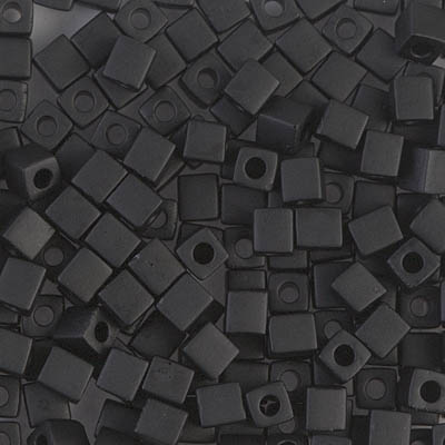 SB-401F:  Miyuki 4mm Square Bead Matte Black 