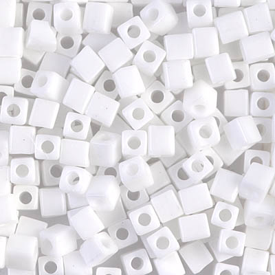 SB-402:  Miyuki 4mm Square Bead White 
