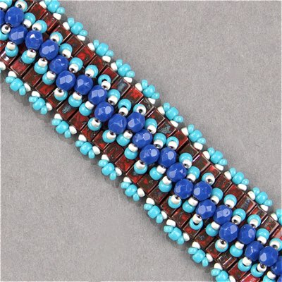 SB-4513:  Miyuki 4mm Square Bead Opaque Red Picasso - SB-4513*