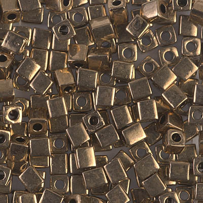 SB-457:  Miyuki 4mm Square Bead Metallic Dark Bronze 