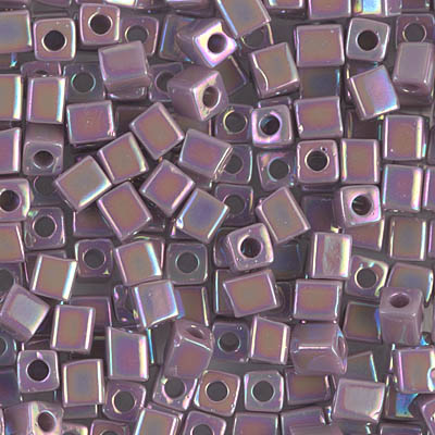 SB-478:  Miyuki 4mm Square Beads Op Mauve AB (was SB-410R) 