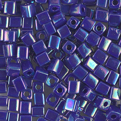SB-484:  Miyuki 4mm Square Beads Op Cobalt AB (was SB-414R) 