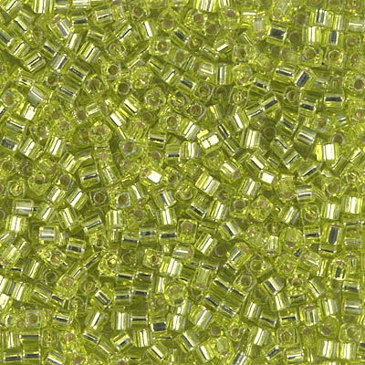 SB18-14:  Miyuki 1.8mm Square Bead Silverlined Chartreuse 