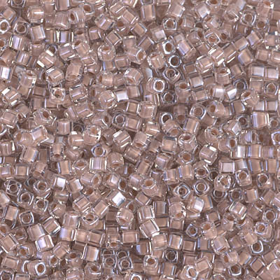 SB18-215:  Miyuki 1.8mm Square Bead Blush Lined Crystal 