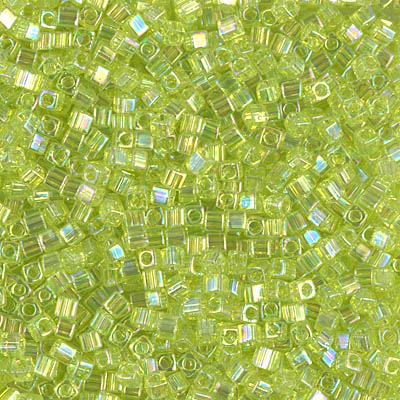 SB18-258:  Miyuki 1.8mm Square Bead Transparent Chartreuse AB 