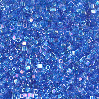 SB18-261:  Miyuki 1.8mm Square Bead Transparent Sapphire AB 