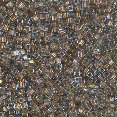 SB18-2642:  Miyuki 1.8mm Square Bead Sparkling Bronze Lined Aqua 