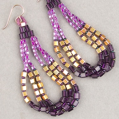 SB18-2651:  Miyuki 1.8mm Square Bead Fuchsia Lined Aqua - SB18-2651*