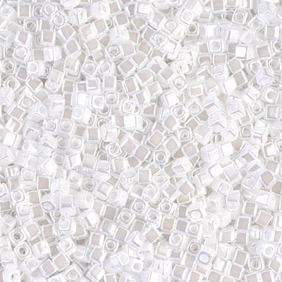 SB18-420:  Miyuki 1.8mm Square Bead White Pearl Ceylon 