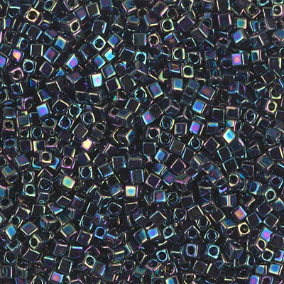 SB18-455:  Miyuki 1.8mm Square Bead Metallic Variegated Blue Iris 