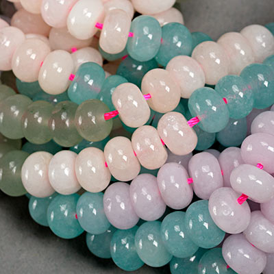 SP-1006: Dyed Jade Rondelle Blue Gradient 8.5x5.5mm 