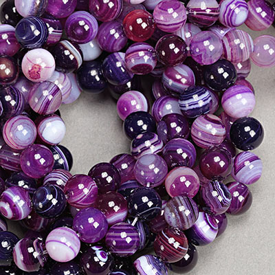 SP-1082: Banded Agate Purple 6mm  