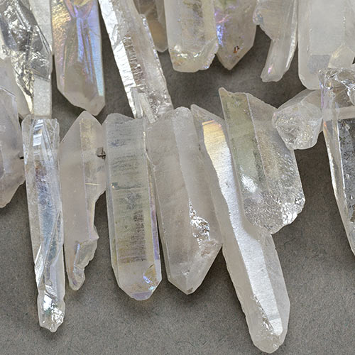 SP-1098: Crystal Quartz Points Electroplate 15-60mm 
