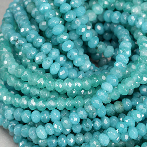 SP-1134: Jade Rondelle Faceted Cyan 3x4mm 