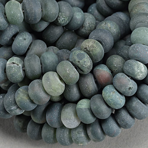 SP-1138: Moss Agate Frosted Rondelle 8x5mm  