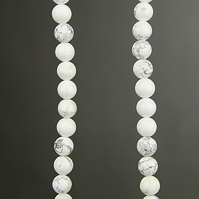 SP-HWW-008: 8mm White Howlite 