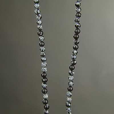 SP-SFO-004: 4mm Snowflake Obsidian 