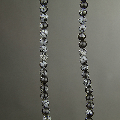 SP-SFO-006: 6mm Snowflake Obsidian 