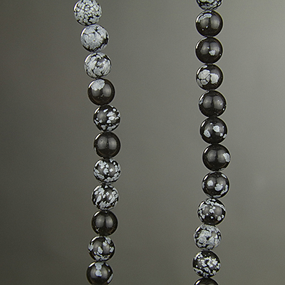 SP-SFO-008: 8mm Snowflake Obsidian 