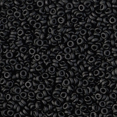 SPR22-401F:  Miyuki 2.2mm Spacer Bead Matte Black 